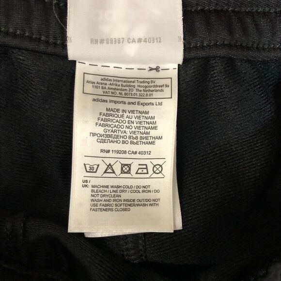 Adidas Pants Men Large Black Joggers Basketball Tapered Workout Outdoor Athletic - Picture 4 of 9